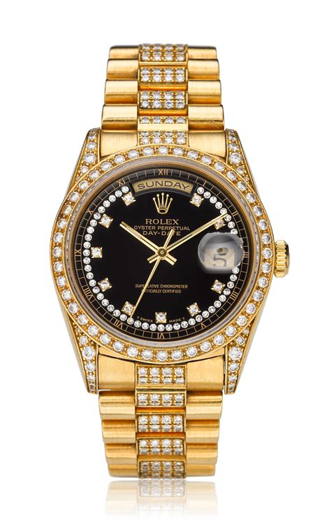 rolex day date diamond watch|18k gold Rolex with diamonds.